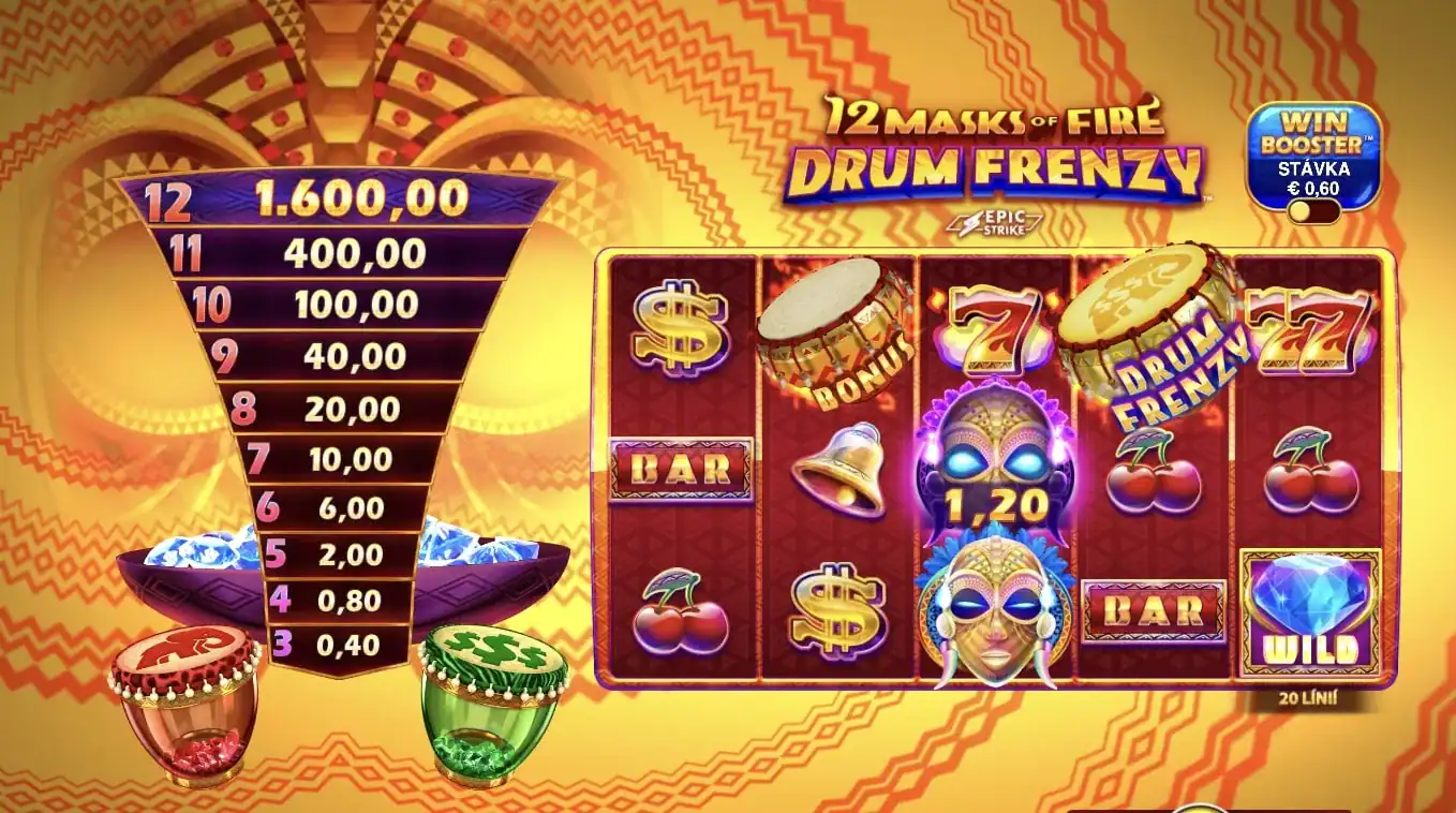 12 Masks of Fire Drum Frenzy slot