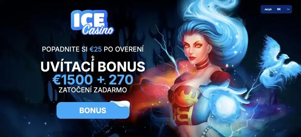 ICE casino bonus bez vkladu 25 €